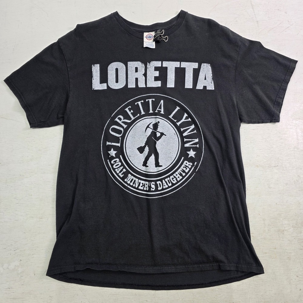 Loretta Lynn Coal Miner's Daughter T-Shirt Mens‎ Size L Black Country Music VGC